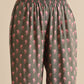 trueBrowns Grey Floral Silk Printed Co-Ord Set - Swadesiicart