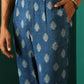 trueBrowns Men's Blue Floral Muslin Silk Printed Co-ord Set - Swadesiicart
