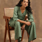 trueBrowns Light Green Bandhani Printed Silk Co-Ord Set - Swadesiicart