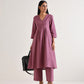 trueBrowns Orchid Overlap Pleat Kurta Pant Set | Swadesiicart