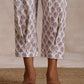 trueBrowns White With Grey Buta Block Print Cotton Sleeveless Co-Ord Set - Swadesiicart