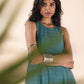 trueBrowns Turquoise Cotton Dobby Sleeveless Kurta Pant Set | Swadesiicart