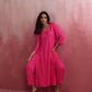 trueBrowns Pink Modal High Slit Kurta Set | Swadesiicart