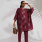 trueBrowns Purple Cotton Print Kurta Co-ord Set - Swadesiicart