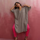 trueBrowns Grey Modal Kimono Kurta Set | Swadesiicart