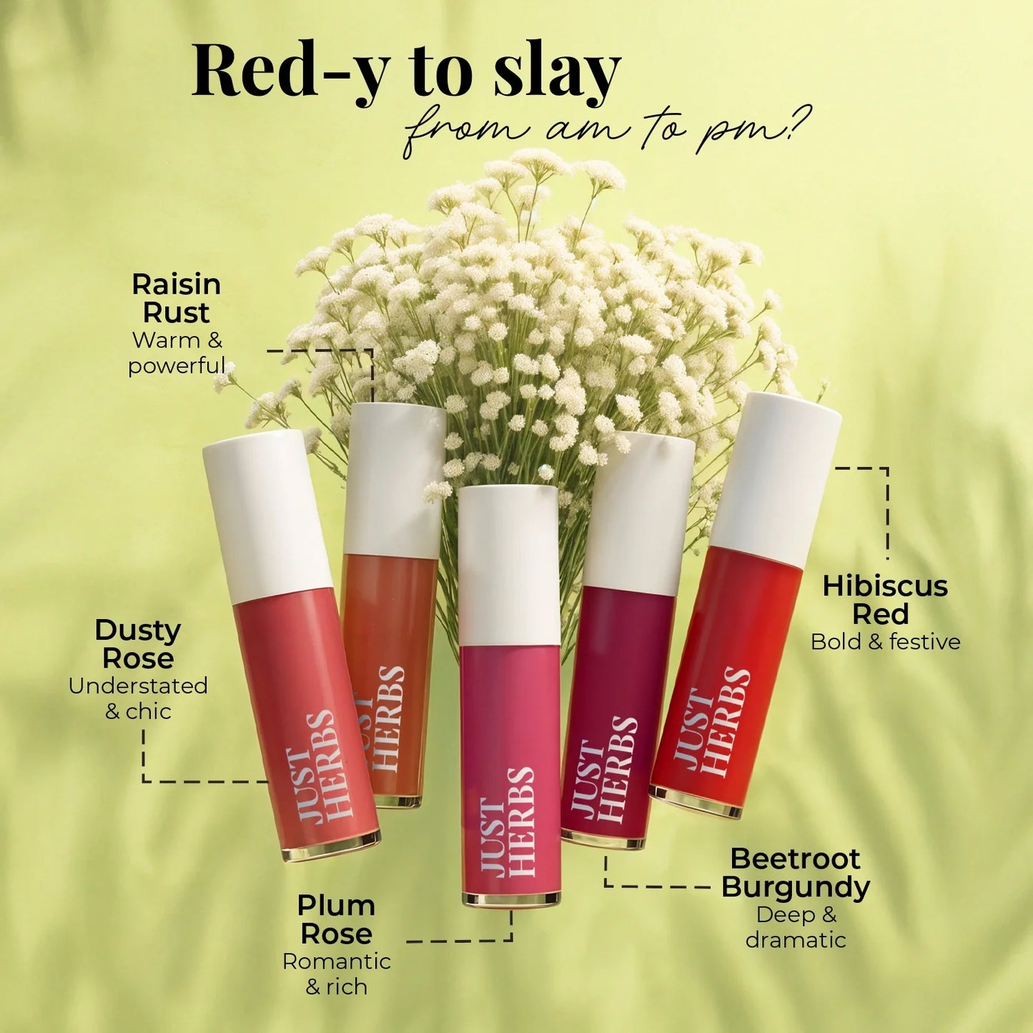 Herb Enriched Matte Liquid Lipstick Kit- Set of 5