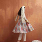 trueBrowns Off White Ikat Print Anarkali Kurta Co-ord Set - Swadesiicart