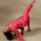 trueBrowns Pink Bandhani Printed Silk Gathered Sleeve Co-Ord Set - Swadesiicart