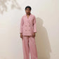 trueBrowns Pink Cotton Linen Co-Ord Set - Swadesiicart
