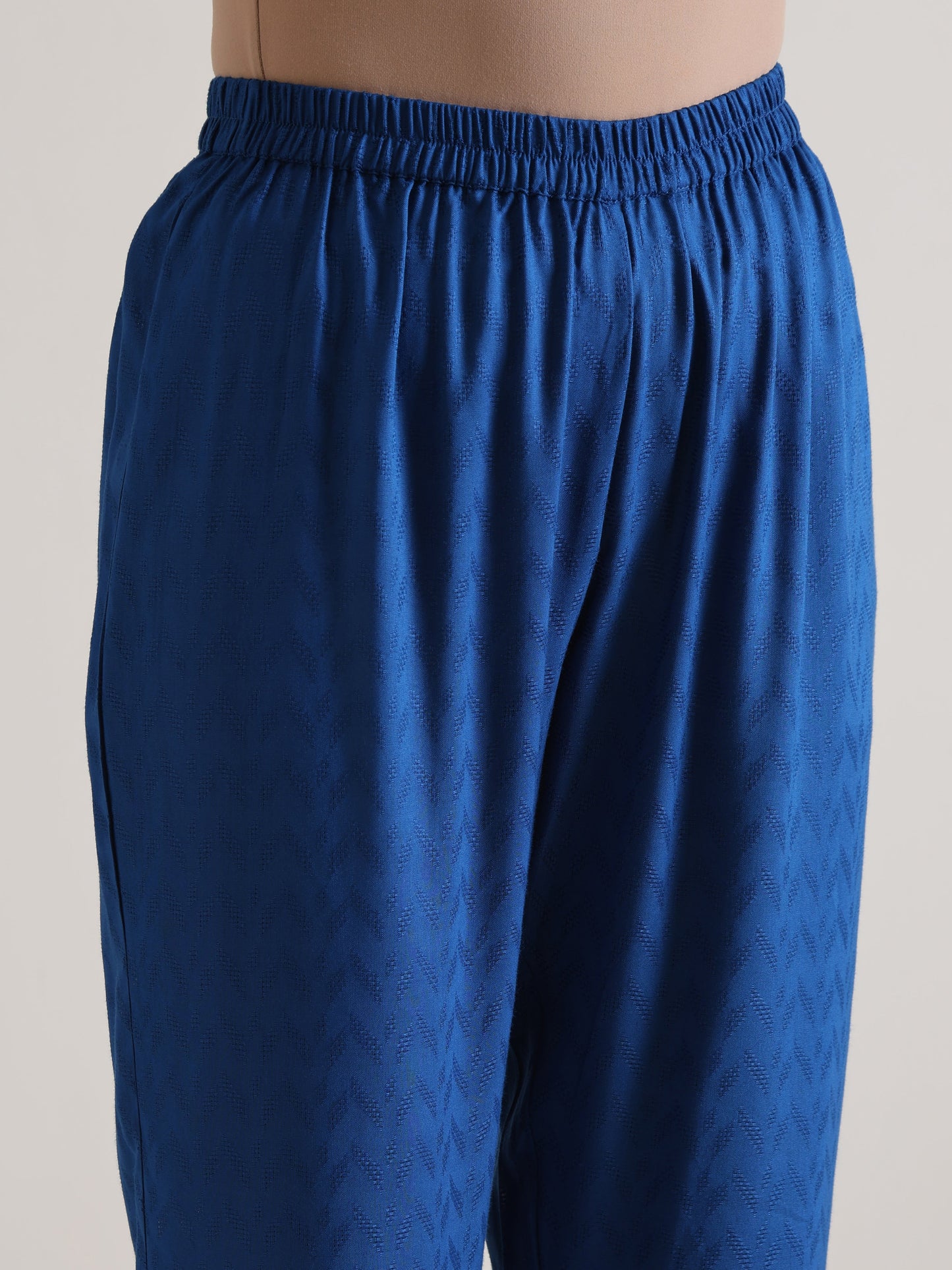 trueBrowns Ink Blue Oversized Round Co-Ord Set - Swadesiicart