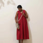 trueBrowns Maroon Cotton Linen Dress | Swadesiicart