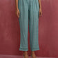 trueBrowns Aqua Blue Cotton Dobby Angrakha Kurta Set | Swadesiicart
