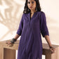 trueBrowns Purple Cotton Relaxed Co-ord Set - Swadesiicart