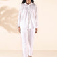 trueBrowns White Cotton Shirt Co-ord Set - Swadesiicart