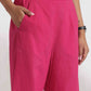trueBrowns Pink Cotton Print Flared Top Co-ord Set - Swadesiicart
