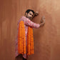 trueBrowns Men's Beige Printed Front Open Kurta | Swadesiicart