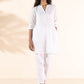 trueBrowns White Cotton Relaxed Co-ord Set - Swadesiicart