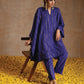 trueBrowns Spectrum Blue Gold Cotton Oversized Round Co-Ord Set - Swadesiicart