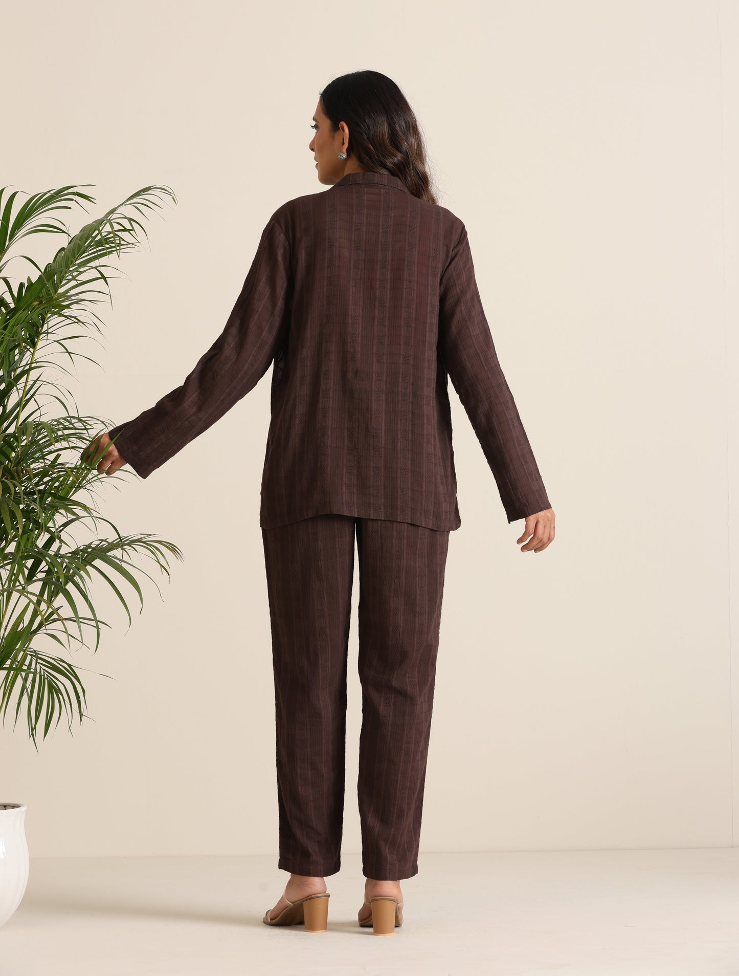 trueBrowns Cola Cotton Dobby Pant Suit Set - Swadesiicart