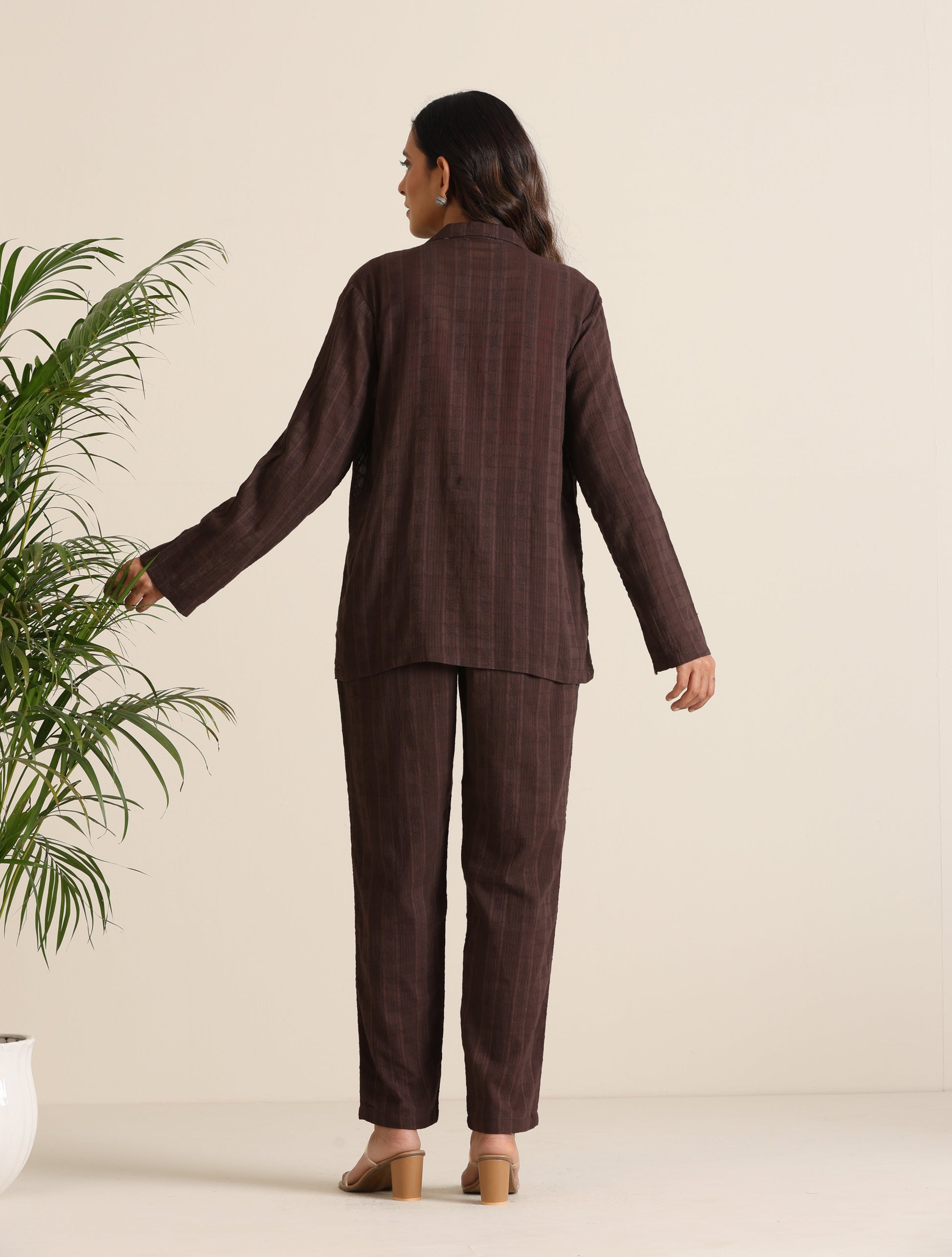 trueBrowns Cola Cotton Dobby Pant Suit Set - Swadesiicart