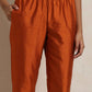trueBrowns Orange Silk Kurta Co-ord Set - Swadesiicart