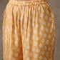 trueBrowns Beige White Flared Printed Silk Kurta Pant Set | Swadesiicart