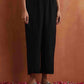 trueBrowns Black Print Straight Kurta Set | Swadesiicart