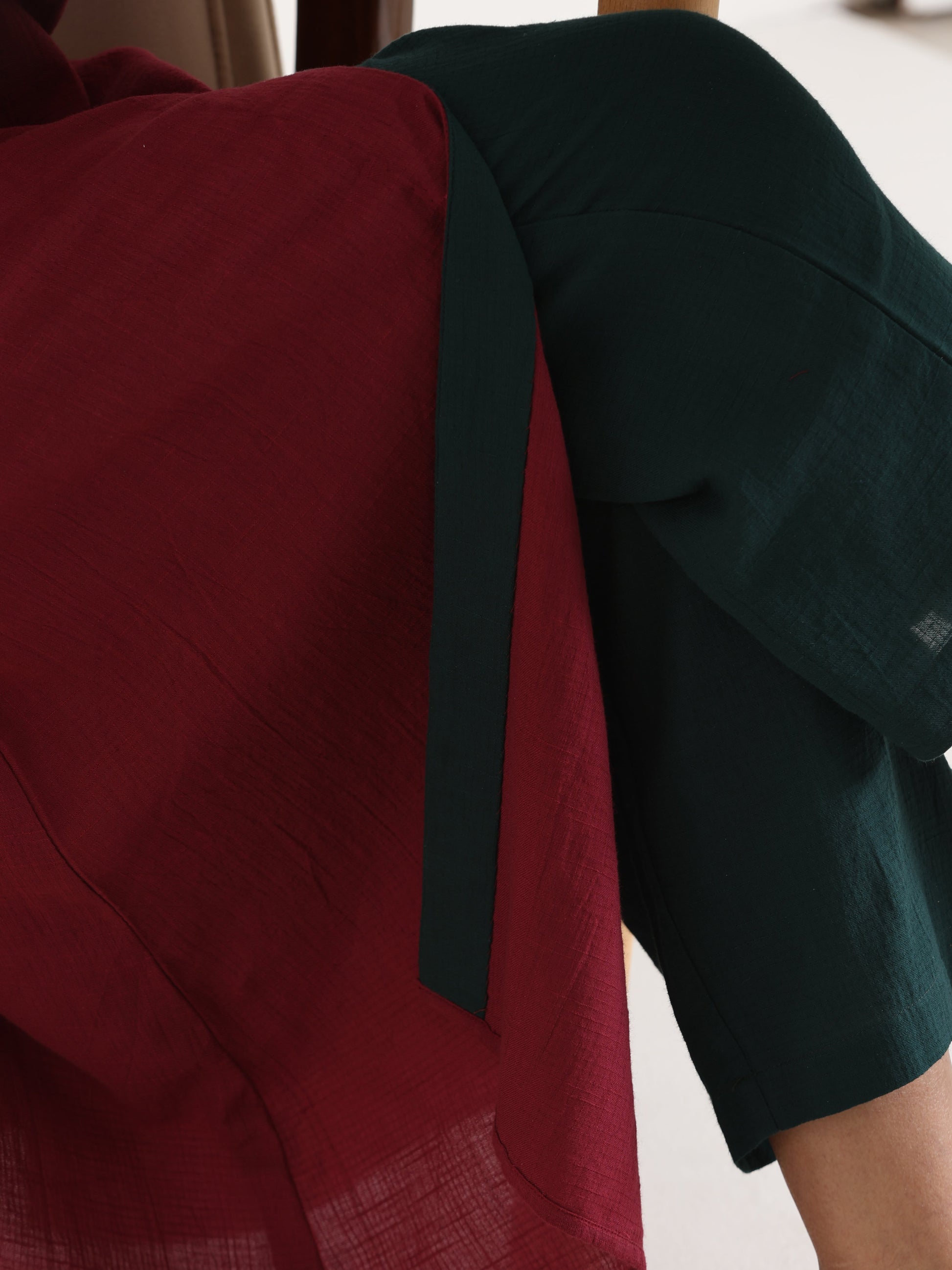 trueBrowns Maroon Placket Kurta Pant Set | Swadesiicart