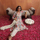 trueBrowns Off White Ikat Print Kurta Set | Swadesiicart