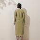 trueBrowns Fern Green Crochet Natural Cotton Kurta Pant Set | Swadesiicart