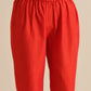 trueBrowns Orange Dupion Blend Angrakha Kurta Pant Set | Swadesiicart