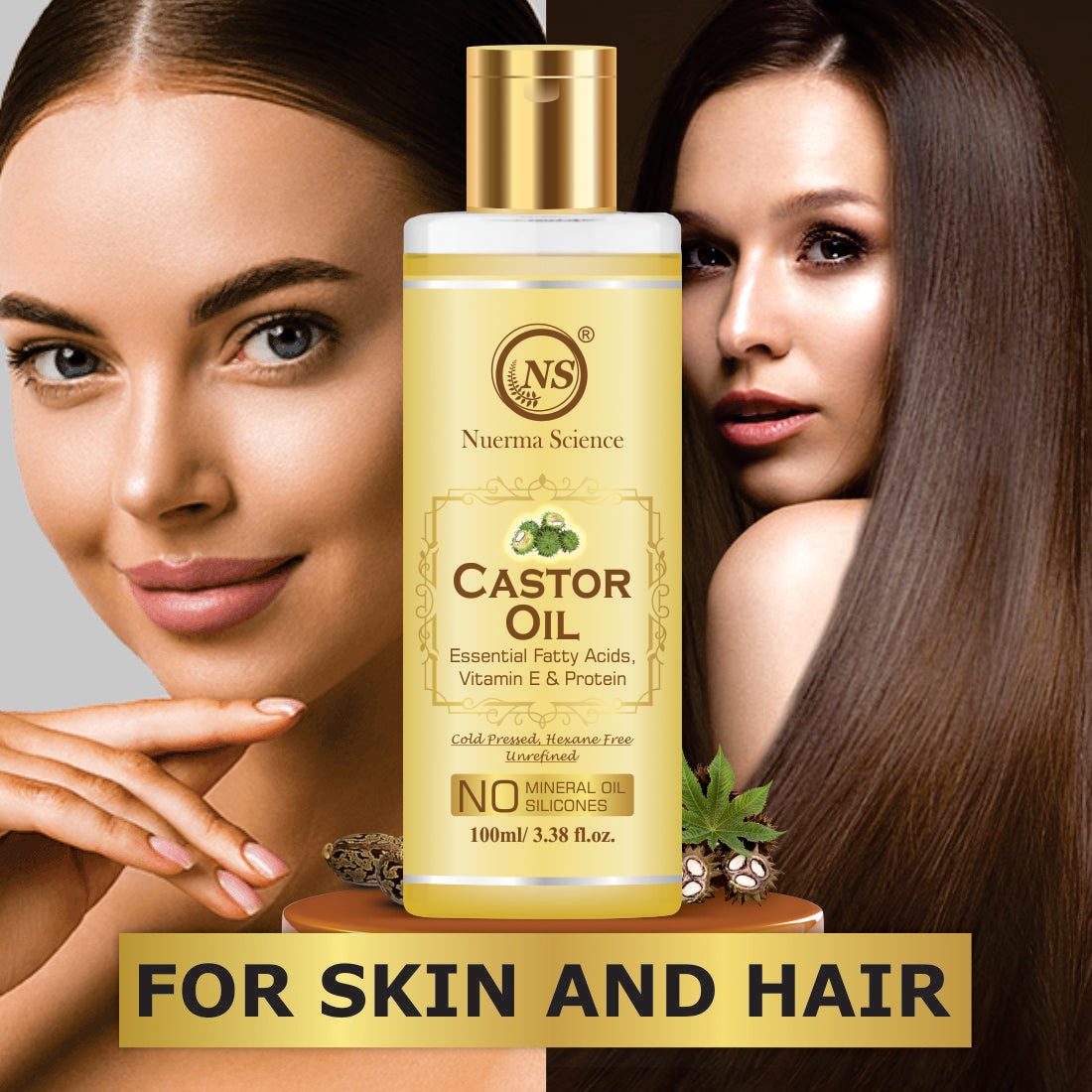 Nuerma Science Castor Oil For Hair & Body | Swadesiicart