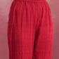 trueBrowns Red Cotton Dobby Flared Kurta Set | Swadesiicart