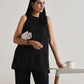 trueBrowns Black Sleeveless Co-Ord Set - Swadesiicart