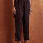 trueBrowns Brown Metallic Flared Anarkali Kurta Set | Swadesiicart