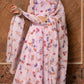 Pomcha Jaipur Lavender Gangaur Printed Organza Anarkali | Swadesiicart