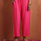trueBrowns Pink Print High Slit Kurta Set | Swadesiicart