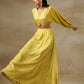 trueBrowns Lime Green Bandhani Printed Silk Top Skirt Set - Swadesiicart