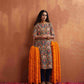 trueBrowns Blue Print A-line Kurta Set | Swadesiicart