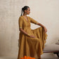 trueBrowns Gold Tissue Flared Anarkali Kurta Set | Swadesiicart