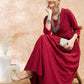 InWeave Women's Maroon Chikankari Long Anarkali Kurta Sharara Set - Swadesiicart