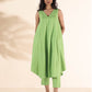 trueBrowns Green Cotton Dobby Sleeveless Kurta Pant Set | Swadesiicart