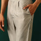 trueBrowns Men's Grey Silk Co-ord Set Yoke Detail - Swadesiicart
