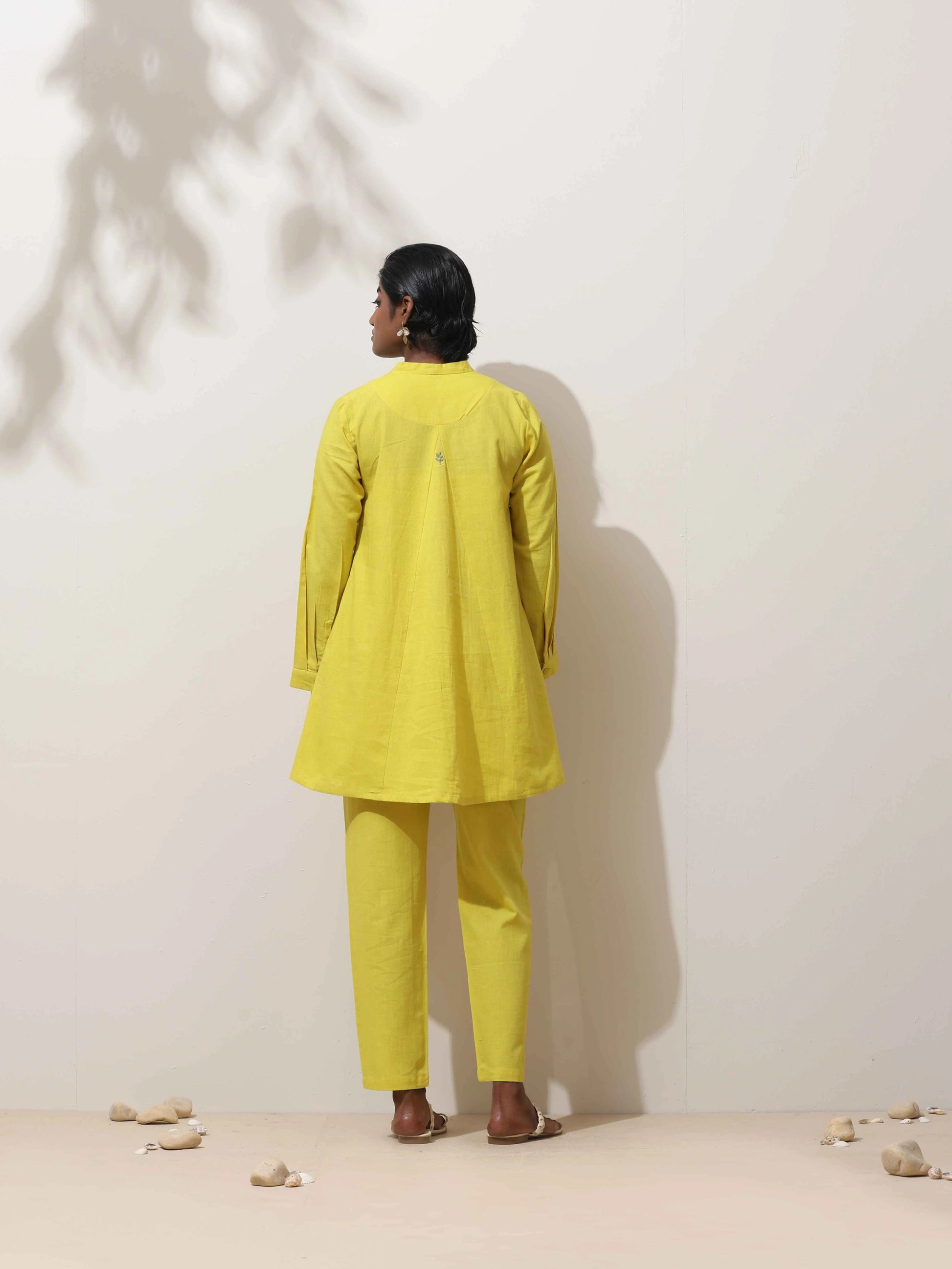 trueBrowns Lime Cotton Linen Co-Ord Set - Swadesiicart