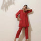 trueBrowns Maroon Viscose Solid Co-ord Set - Swadesiicart