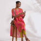 trueBrowns Pink Cotton Print A-line Kurta Set | Swadesiicart