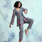 trueBrowns Grey Printed Velvet Co-Ord Set - Swadesiicart