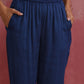 trueBrowns Blue Modal High Low Kurta Co-ord Set - Swadesiicart