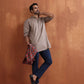 trueBrowns Men's Beige Cotton Short Kurta | Swadesiicart