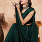 InWeave Women's Dark Green Black Gota Skirt Saree - Swadesiicart